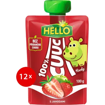 Dětská výživa HELLO CUUC 100% ovocná kapsička s jahodami 12× 100 g