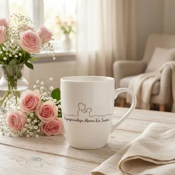 Porcelánový hrnek ALTOM DESIGN NEW BONE CHINA DEN MATEK NEJÚŽASNĚJŠÍ MÁMA 340 ml bílý