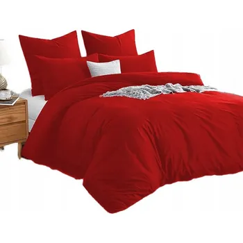 Povlečení SADA POVLEČENÍ ČERVENÁ 160x200 + 2x 70x80 MIKROVLÁKNO BARVA KPL