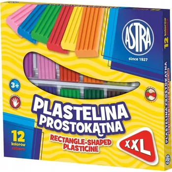 Modelovací hmota Plastelína 12 barev ASTRA Obdélníková