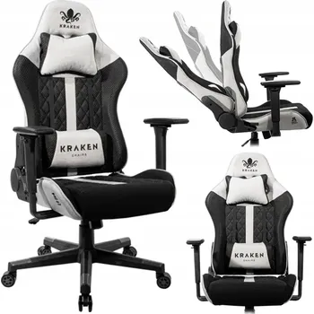 Herní židle Herní křeslo Kraken Helios látka černo-šedé