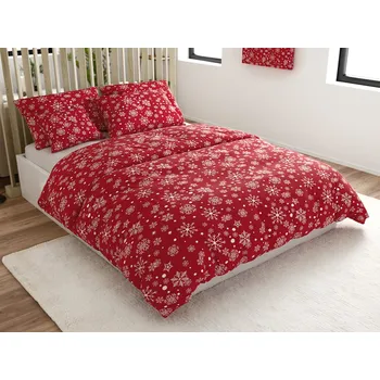 Povlečení Povlečení z mikrovlákna SNOWFALL červené Rozměr povlečení: 70 x 90 cm | 140 x 200 cm