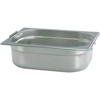 Plech na pečení TOMGAST | Gastronádoba STANDARD velikost GN 1/2, výška 4 cm, s UCHYTY (Gastronádoba s úchyty GN 1/2 - hloubka 4 cm)