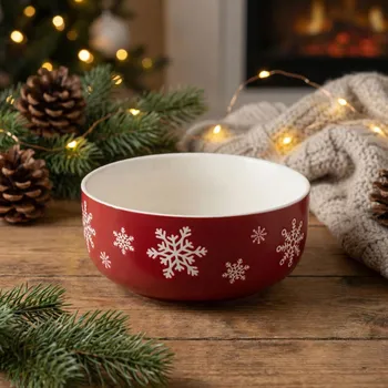 Porcelánová miska na salát NEW BONE CHINA ALTOM DESIGN ZIMOWE MARZENIA 14 cm červená