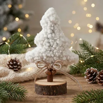 Vánoční dekorace Vánoční figurka stromek dřevěný bukla ALTOM DESIGN 18,5 cm bílá