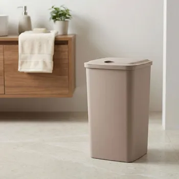 Odpadkový koš Koš na odpadky s výklopným víkem ALTOM DESIGN 10 l taupe