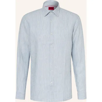 Pánská košile Hugo Pánská Lněná Košile Valerio Modern Fit, tmavě modrá /...