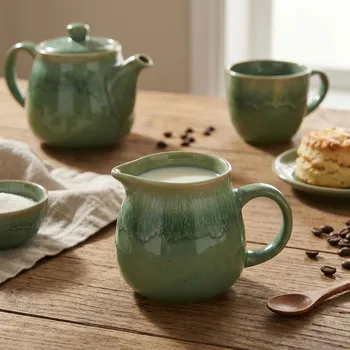 Konvička na mléko Keramická mléčenka ALTOM DESIGN REACTIVE CASCADE 320 ml zelená