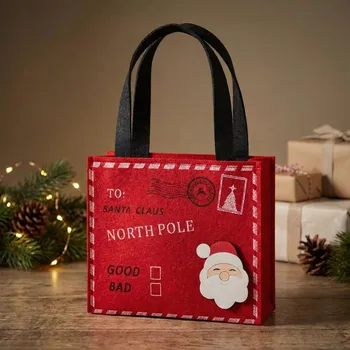 Vánoční dekorace Vánoční dárková taška filcová ALTOM DESIGN LIST DO MIKOŁAJE B 19,5 cm červená