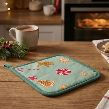 Chňapka Bavlněná kuchyňská chňapka vánoční ALTOM DESIGN CIASTEK zelená