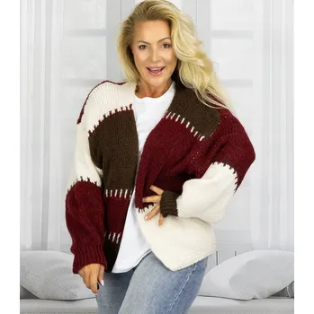 Dámský svetr Agrafka Dámský svetr červený volný střih k bokům univerzální velikost