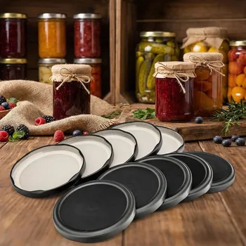 Víčka na zavařovací sklenice 6-západková SEZON 8,2 cm černá 10 ks