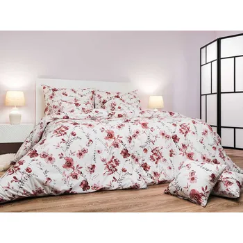 Povlečení Povlečení bavlna Kvítí terracota na bílém 140x200, 70x90 cm