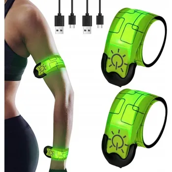 Zabezpečení domácnosti LED odrazové pásky na ruku/paži pro běhání, cyklistiku x2