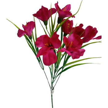 umělá květina Alstromerie kytice vínová 40 cm JH027 vínová