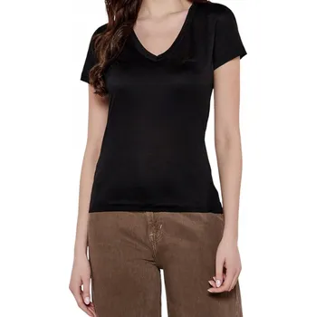 Dámské tričko GUESS Dámské tričko TRIČKO s krátkým rukávem VN SS LIGHT BASIC TEE Černé, velikost XL