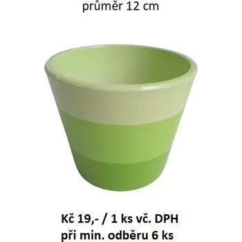 Květináč Obal zelený pruh 6 ks Ø 12 cm 800-0135