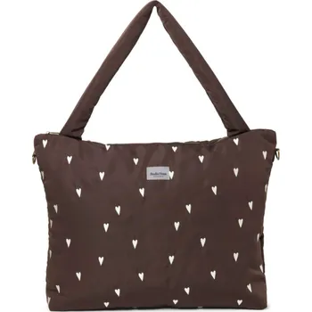 Přebalovací taška STUDIO NOOS přebalovací taška Puffy DIAPER BAG - Brown Hearts