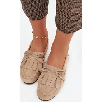 Dámské mokasíny Boto Dámské mokasíny s šněrováním a třásněmi Glorina Barva: Béžová, Velikost: 41