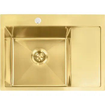 Nerezový dřez Kuchyňský nerezový dřez REA FIN 62 zlatý kartáčovaný
