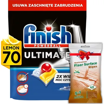 Tableta do myčky Finish Quantum Ultimate kapsle do myčky nádobí 70ks + Dárek