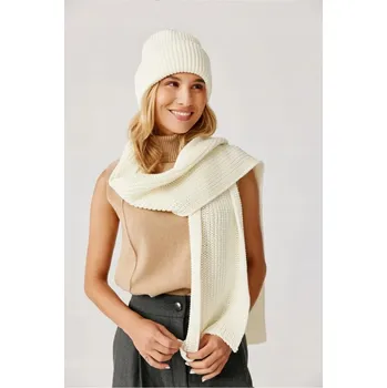 Šála Dámská šála Ander 100% merino vlna zimní šála COCO OFF WHITE 25x170 cm