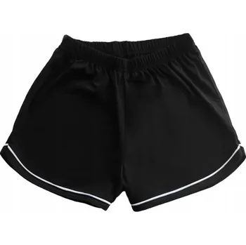 Dívčí kraťasy Marcinkowski krátké kraťasy do půlky stehen bavlna černá velikost 146