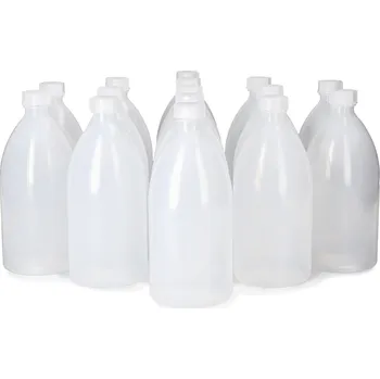 Lahve s úzkým hrdlem z LDPE, se šroubovacím uzávěrem, 1000 ml, 12 kusů