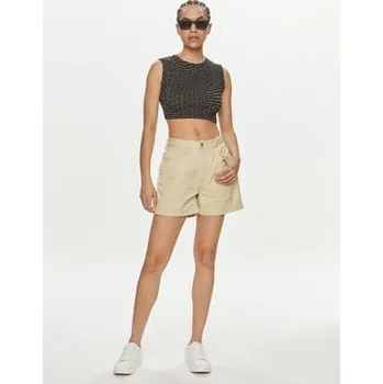 Dámské kraťasy Calvin Klein Jeans Šortky z materiálu J20J223135 Béžová Mom Fit XS
