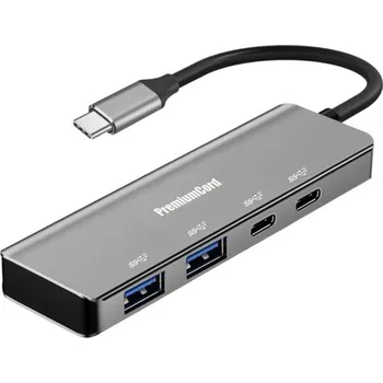 USB hub USB-C hub 5G SuperSpeed na 2x USB 3.2 C plus 2x USB 3.2 A, Aluminum