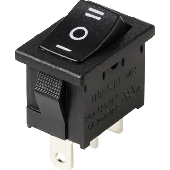 TRU COMPONENTS TC-13599544 kolébkový spínač 250 V/AC 6 A 1x zap/vyp/zap s aretací/0/s aretací 1 ks