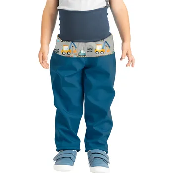 Dívčí kalhoty Batolecí softshellové kalhoty s fleecem Basic, Kobaltová, Bagry Velikost: 86/92