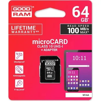 Paměťová karta Karta paměťová GOODRAM microSD 64GB s adaptérem