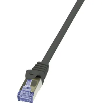 Datový kabel LogiLink CQ3073S RJ45 síťové kabely, propojovací kabely CAT 6A S/FTP 5.00 m černá samozhášecí, s ochranou 1 ks