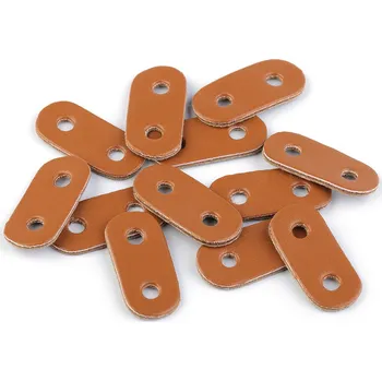 Brzdičky z eko kůže 16x34 mm, střední, 1 hnědá