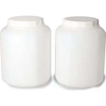 Nádoba se širokým hrdlem z HDPE, transparentní, 5 litrů, 2 kusy