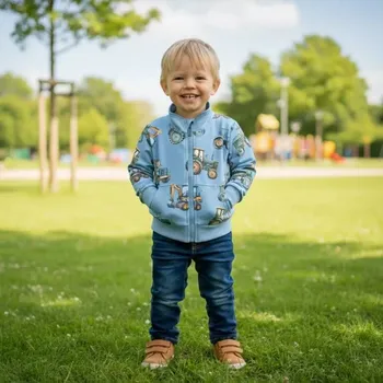 Dětská móda Chlapecká mikina Kugo ZM8845 světle modrá