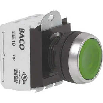 BACO 100510-RD L21AA01Q tlačítko kovový přední prstenec, pochromované provedení červená 1 ks