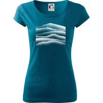 Stínované siluety Českých hor - Dámské triko Pure - XL ( Petrolejová )