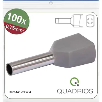 Quadrios 22C434 dutinka 0.75 mm² částečná izolace šedá 1 sada