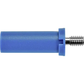 Krokosvorka Schützinger SFK 8465 Ni / M4 / 7 / BL bezpečnostní šroubovací banánek 4 mm modrá 1 ks