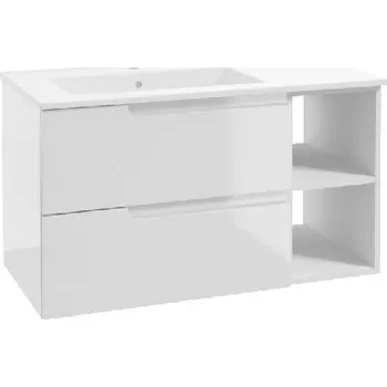 Koupelnový nábytek kielle Skříňka s umyvadlem 90 cm, levá varianta, lesklá bílá - 50002S90L0