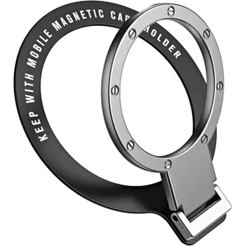 Skládací magnetický kruhový držák do auta Univerzální držák telefonu Stabilní opora mobilu Praktické řešení pro jízdu černá