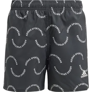 Chlapecké plavky adidas Sportswear Wave Print CLX Swim Shorts Junior Black/White 7-8 Years
