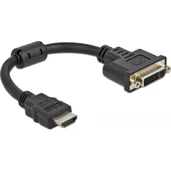 Audio kabel Delock 65206 HDMI / DVI adaptér [1x HDMI zástrčka - 1x DVI zásuvka 24 plus 5pólová] černá 0.20 m