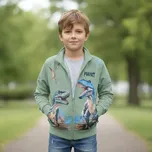 Chlapecká mikina Kugo ZM8850 zelená s dinosaury