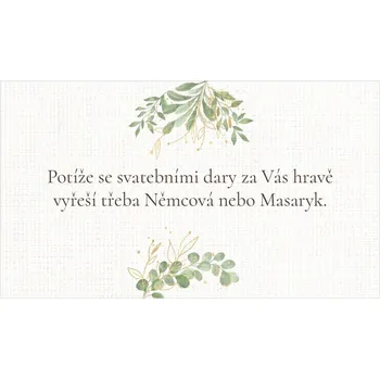 Svatební dekorace Žádost o dar 363