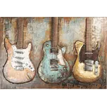 Nástěnný kovový obraz Kytary - 120*5*80 cm