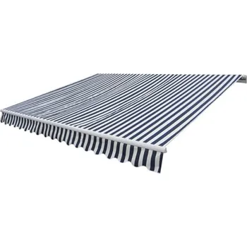 Markýza Skládací markýza na ruční ovládání 300 cm modro-bílá - 8718475723745