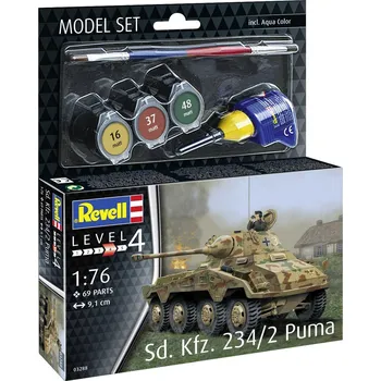 Plastikový model Sd.Kfz. 234/2 Puma - obsahuje barvy a lepidlo - Revell ModelSet 63288